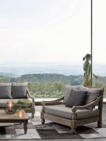 Garten-Loungesessel Bali aus Teakholz, Rahmen: Teakholz, Webstoff Grau, Akazienholz, B 90 x T 90 cm
