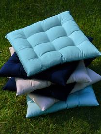 Baumwoll-Sitzkissen Ava in Blau, Bezug: 100% Baumwolle, Blau, B 40 x L 40 cm