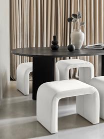 Tabuerte en tejido bouclé Penelope, Tapizado: tejido bouclé (100% polié, Estructura: metal, madera contrachapa, Bouclé blanco, An 61 x Al 46 cm