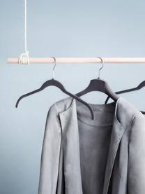 Kleiderbügel Grey Velvet, 12 Stück, Haken: Metall, Bezug: Nylonbeflockung, Grau, B 42 x H 25 cm