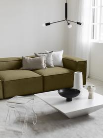 Chaise longue XL componibile Lennon, Rivestimento: 100% poliestere Con 115.0, Struttura: legno di pino massiccio, , Piedini: plastica, Tessuto verde, Larg. 357 x Prof. 119 cm, schienale a destra