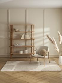 Flauschiger Hochflor-Teppich Jade mit erhabener Hoch-Tief-Struktur, Flor: 100% Polyester, Beige, Cremeweiß, B 200 x L 300 cm (Größe L)