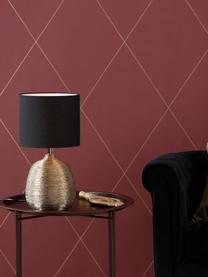 Keramische tafellamp Oscar-goudkleurig, Lampvoet: keramiek, Zwart, goudkleurig, Ø 20 x H 39 cm