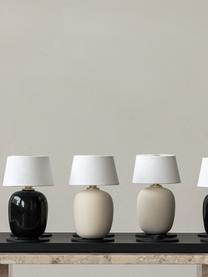 Dimmbare Tischlampe Torso mit USB-Anschluss, Lampenschirm: Stoff, Lampenfuß: Keramik, Weiß, Sandfarben, Ø 12 x H 20 cm