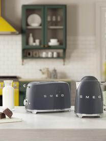 Kompakt Toaster 50's Style, Edelstahl, lackiert, Grau, glänzend, B 31 x T 20 cm