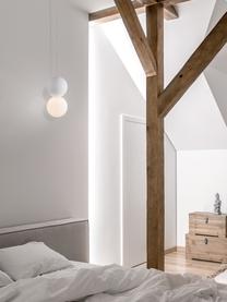 Lampa wisząca ze szkła i betonu Zero, Biały, Ø 10 x W 20 cm