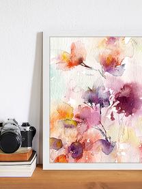 Stampa digitale incorniciata Abstract Flowers, Immagine: stampa digitale su carta,, Cornice: legno verniciato, Fiori astratti, Larg. 33 x Alt. 43 cm