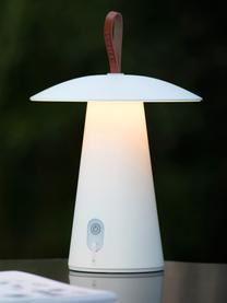Mobile Dimmbare Außentischlampe La Donna, Lampenschirm: Aluminium, beschichtet, Lampenfuß: Aluminium, beschichtet, Griff: Kunstleder, Weiß, Ø 20 x H 29 cm