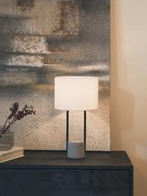Lámpara de mesa de cemento Pipero, Pantalla: tela, Cable: cubierto en tela, Blanco, negro, gris, Ø 28 x Al 51 cm