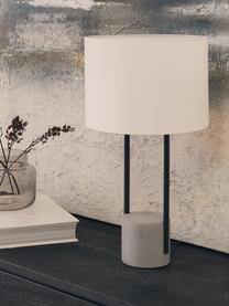 Veľká stolová lampa s betónovým podstavcom Pipero, Biela, sivá, Ø 28 x V 51 cm