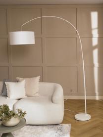 Lámpara arco grande Niels, Pantalla: tela, Cable: cubierto en tela, Blanco, An 157 x Al 218 cm