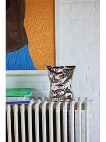 Design-Vase Crisps, Steingut, Chromfarben, B 22 x H 26 cm