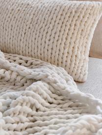 Handgemaakte dikke deken Adyna in wit, 100% polyacryl, Crèmewit, 130 x 170 cm