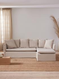 Ecksofa Mila (3-Sitzer), Bezug: 100% Polyester Der hochwe, Gestell: Kieferholz, Faserplatte, , Webstoff Hellgrau, B 230 x H 85 cm, Eckteil rechts