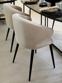 Zamatová stolička s opierkami v modernom dizajne Celia, Zamatová béžová, Š 57 x H 62 cm