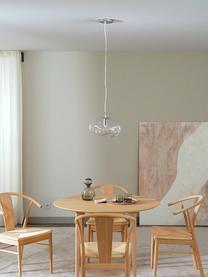 Lampada a sospensione Amora, Paralume: vetro, Baldacchino: metallo spazzolato, Trasparente, cromato, Ø 35 x Alt. 20 cm