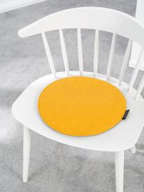 Runde Filz-Sitzauflagen Avaro, 4 Stück, Ockergelb, Ø 35 x H 1 cm