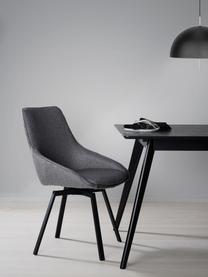 Čalúnená otočná stolička s kovovými nohami Alison, Tmavosivá, Š 51 x H 57 cm
