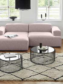 Sofá rinconera Melva (3 plazas), Tapizado: 100% poliéster Alta resis, Estructura: madera de pino maciza, ce, Patas: plástico, Tejido rosa, An 239 x F 143 cm, chaise longue izquierda