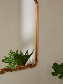 Specchio da parete barocco con cornice in legno dorato Francesca, Cornice: pannello di fibra a media, Retro: pannello di fibra a media, Superficie dello specchio: lastra di vetro, Dorato, Larg. 56 x Alt. 76 cm