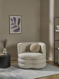 Design bouclé fauteuil Solomon in lichtbeige, Bekleding: 100% polyester, Frame: massief sparrenhout, FSC-, Poten: kunststof, Geweven stof lichtbeige, B 95 x D 80 cm