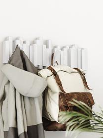 Garderobenhaken mit Stäbchendesign in Weiß, Kunststoff, Weiß, B 48 x H 18 cm