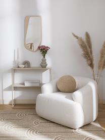 Fotel Sofia, Tapicerka: 100% polipropylen Dzięki , Stelaż: lite drewno sosnowe, płyt, Nogi: tworzywo sztuczne, Kremowobiała tkanina, S 96 x G 82 cm