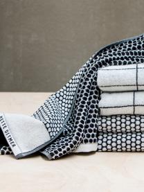 Gestippelde handdoek Grid, verschillende formaten, Zwart, gebroken wit, patroon, Handdoek, B 50 x L 100 cm, 2 stuks