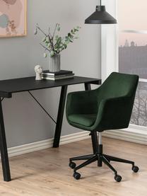 Zamatová stolička k pracovnému stolu Nora, výškovo nastaviteľná, Zamatová lesná zelená, Š 58 x H 58 cm