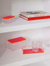 Komplet pudełek dekoracyjnych Yuki, 3 elem., Szkło akrylowe, Blady różowy, transparentny, Komplet z różnymi rozmiarami