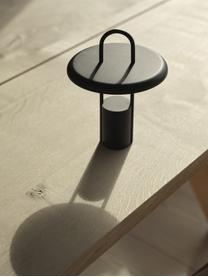 Lámpara de mesa LED para exteriores regulable Pier, con puerto USB, Lámpara: hierro recubierto, Cable: plástico, Negro, Ø 20 x Al 25 cm