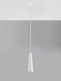 Petite suspension en céramique Alverna, Blanc, Ø 8 x 32 cm