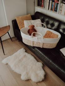 Cuco moisés para bebés Moses, con colchón y funda de algodón, Beige, blanco, An 83 x Al 26 cm