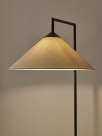 Lampada da lettura Iris, Paralume: lino (100 % poliestere), Base della lampada: metallo cromato, Beige, nero, Ø 45 x Alt. 160 cm