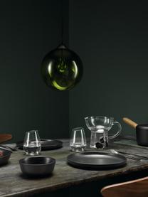 Dinerbord Nordic Kitchen van keramiek in mat zwart, 4 stuks, Keramiek, Mat zwart, Ø 25 cm