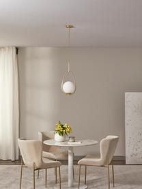 Lampa wisząca ze szkła opalowego Avalon, Biały, odcienie złotego, Ø 23 x W 51 cm