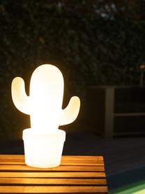 Mobile Dimmbare LED-Außentischlampe Cactus, Weiß, Schwarz, Ø 11 x H 33 cm