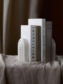 Podpórka do książek z marmuru Malie, 2 szt., Marmur, Biały, marmurowy, S 12 cm x W 16 cm