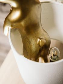 Lámpara de mesa grande de diseño Rabbit, Pantalla: lino, Cable: plástico, Dorado, blanco, Ø 23 x Al 68 cm