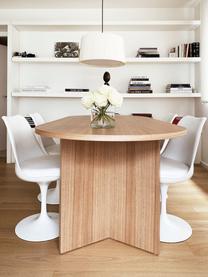 Ovaler Esstisch Toni aus Holz, 200 x 90 cm, Mitteldichte Holzfaserplatte (MDF) mit Eschenholzfurnier, lackiert, Eschenholz, B 200 x T 90 cm