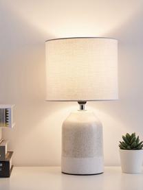 Petite lampe de chevet en céramique Sandy Glow, Beige, blanc