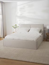 Gestoffeerd bed Dream met opbergruimte in greige, Bekleding: polyester (gestructureerd, Frame: massief grenenhout, FSC-g, Geweven stof greige, 140 x 200 cm