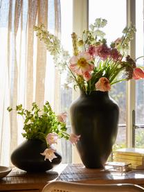 Ručne vyrobená váza Latona, Kamenina, Čierna, Ø 26 x V 19 cm
