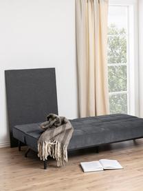 Sofá cama de terciopelo Perugia, Tapizado: poliéster Alta resistenci, Patas: metal pintado, Terciopelo gris oscuro, An 198 x F 95 cm