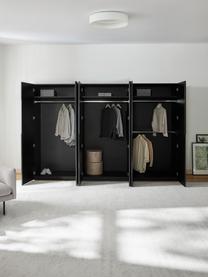 Armario modular Leon, 6 puertas (300 cm), diferentes variantes, Estructura: aglomerado con certificad, Negro, Interior Classic (An 300 x Al 236 cm)