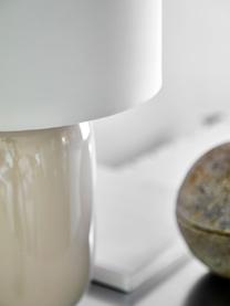 Keramik-Tischlampe Cadiz in Beige, Lampenschirm: Stoff, Lampenfuß: Keramik, Beige, Weiß, Ø 28 x H 43 cm