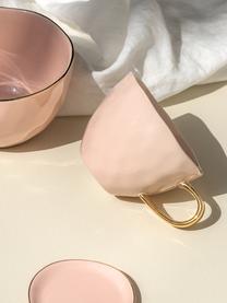 Tasse Good Morning in Rosa, Steingut, Rosa, Goldfarben, Ø 11 x H 8 cm, 350 ml
