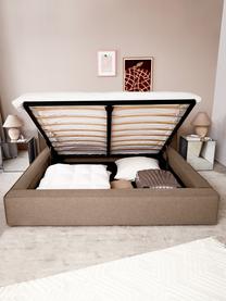 Čalúnená posteľ s úložným priestorom Lennon, Hnedá, Š 200 x D 200 cm