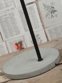 Grote vloerlamp Oslo betonnen voet, Lamp: gecoat metaal, Lampvoet: beton, Zwart, grijs, B 48 x H 190 cm