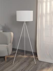 Lampa podłogowa trójnóg z kloszem z tkaniny Cella, Biały, Ø 48 x W 158 cm